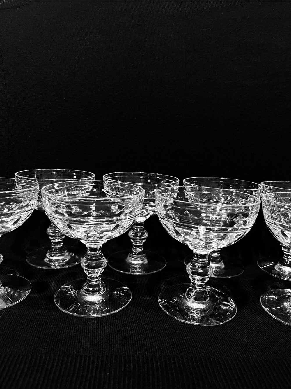 Val St Lambert Kent York Crystal Champagne / Tall Sherbet Set of 8 Glasses 4-1/8